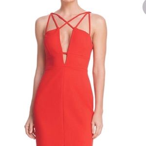 Bcbgmaxazria red cocktail mini dress size 02 bcbg